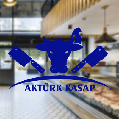 Kasap Ve Steak Houselara Özel Satır Ve hayvanlar Sticker Yapıştırma