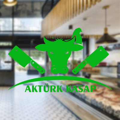 Kasap Ve Steak Houselara Özel Satır Ve hayvanlar Sticker Yapıştırma