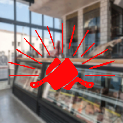 Kasap Ve Steak Houselara Özel Satırların Çarpışması Sticker Yapıştırma
