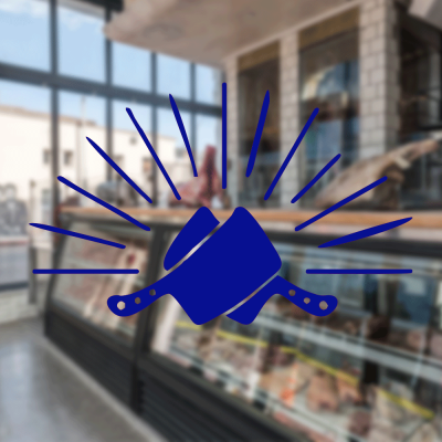 Kasap Ve Steak Houselara Özel Satırların Çarpışması Sticker Yapıştırma
