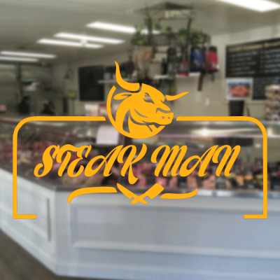 Kasap Ve Steak Houselara Özel Steak Man Sticker Yapıştırma