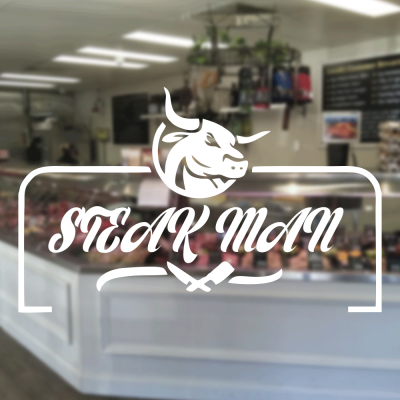 Kasap Ve Steak Houselara Özel Steak Man Sticker Yapıştırma