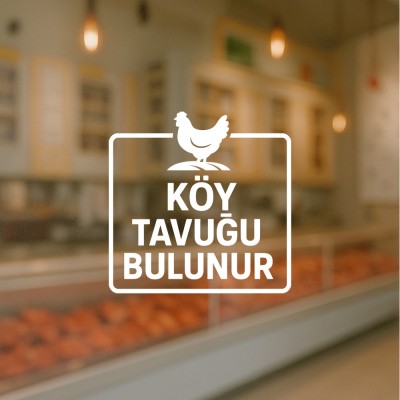 Köy Tavuğu Bulunur Cam Stickerı