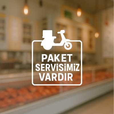 Paket Servisimiz Vardır Cam Stickerı
