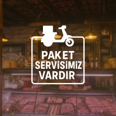 Paket Servisimiz Vardır Cam Stickerı