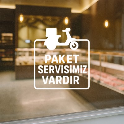 Paket Servisimiz Vardır Cam Stickerı