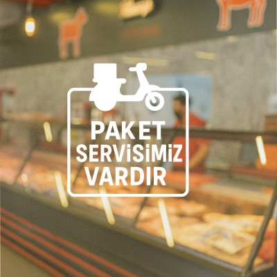Paket Servisimiz Vardır Cam Stickerı