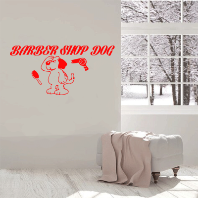 Petshop Ve Veterinerlere Özel Barber Shop Dog  Sticker Yapıştırma