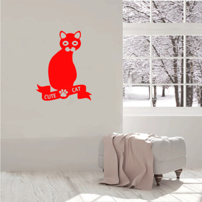Petshop Ve Veterinerlere Özel Cute Cat Sticker Yapıştırma