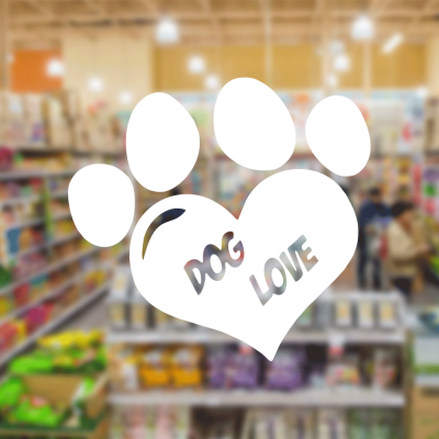 Petshop Ve Veterinerlere Özel Dog Love Sticker Yapıştırma