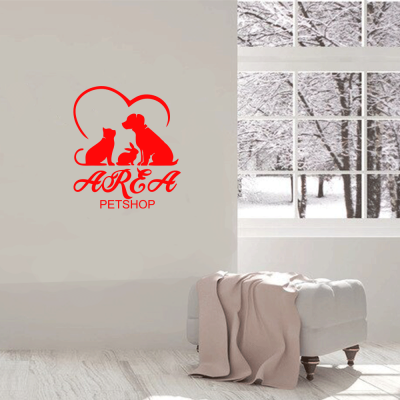 Petshop Ve Veterinerlere Özel Firma Area Petshop Sticker Yapıştırma