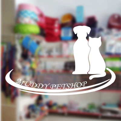 Petshop Ve Veterinerlere Özel Firma Muddy Petshop Sticker Yapıştırma