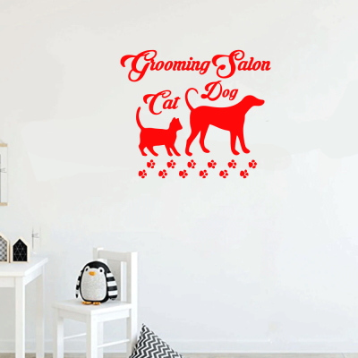 Petshop Ve Veterinerlere Özel Grooming salon Cat And Dog Sticker Yapıştırma