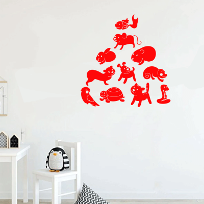 Petshop Ve Veterinerlere Özel Hayvanlar Alemi Sticker Yapıştırma