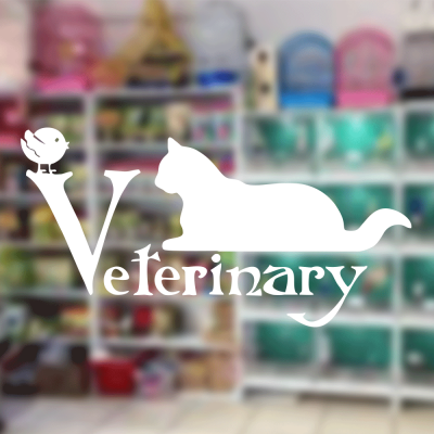 Petshop Ve Veterinerlere Özel Kedi Ve Fare Veterinary Sticker Yapıştırma