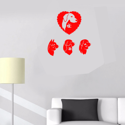 Petshop Ve Veterinerlere Özel Kedi Ve Köpek Silüetleri Sticker Yapıştırma