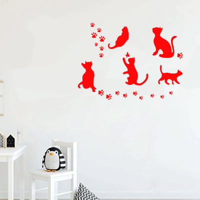 Petshop Ve Veterinerlere Özel Daldaki Kedi Sticker Yapıştırma