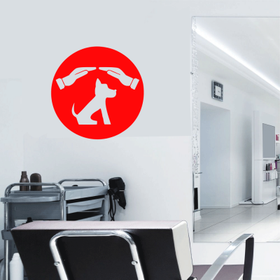  Petshop Ve Veterinerlere Özel Korunan Köpek Sticker Yapıştırma