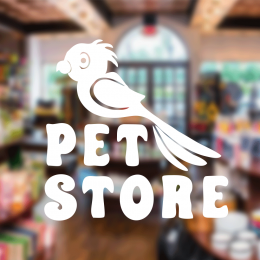 Petshop Ve Veterinerlere Özel Papağan Pet Store Sticker Yapıştırma