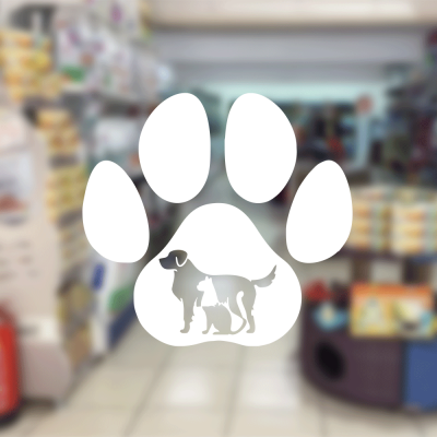 Petshop Ve Veterinerlere Özel Pati İçinde Kedi Ve Köpek Sticker Yapıştırma