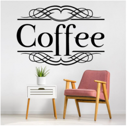 Kafe ve Restoranlara Özel  Coffee Yazısı Cam Vitrin Sticker Yapıştırma