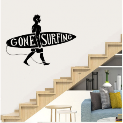 Gone Surfing Yazısı Spor Salonu Duvar Stickerı