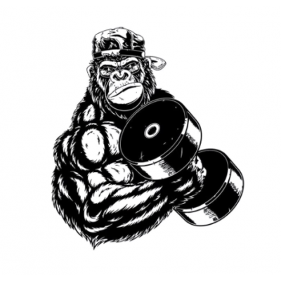 Gorilla Güçlü Vücut Yazısı Spor Salonu Duvar Stickerı