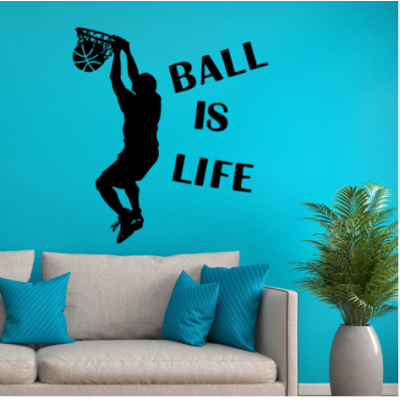 Basketball Is Life Yazısı Spor Salonu Duvar Stickerı