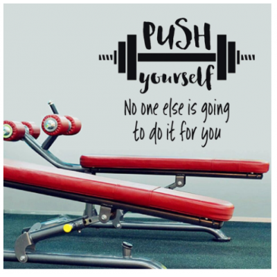 Push Yourself Yazısı Spor Salonu Duvar Stickerı
