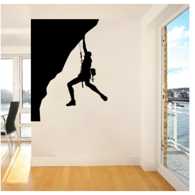 Dağ Tırmanışı  Yazısı Spor Salonu Duvar Stickerı