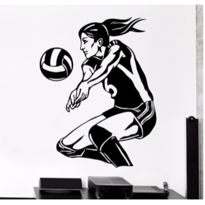 Voleybol Oyuncusu  Yazısı Spor Salonu Duvar Stickerı