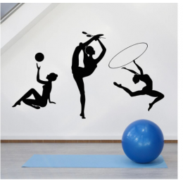 Jimnastikçi Kızlar Spor Salonu Duvar Stickerı