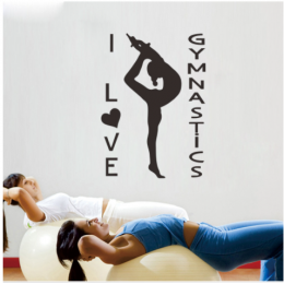 I Love Gymnastics  Yazısı Spor Salonu Duvar Stickerı