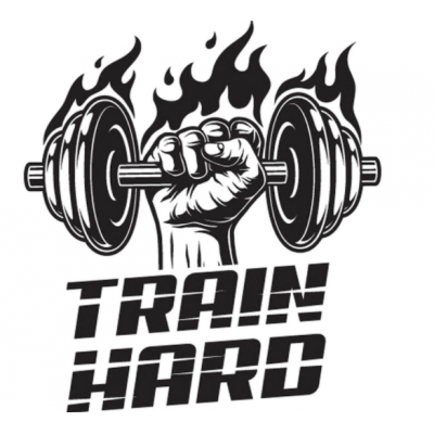 Spor Salonlarına Özel Train Hard Duvar Yazısı Cam Vitrin Sticker Yapıştırma