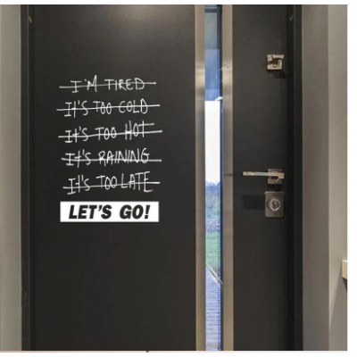 Spor Salonlarına Özel Let's Go Duvar Yazısı Cam Vitrin Sticker Yapıştırma