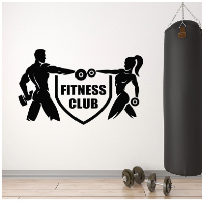 Spor Salonlarına Özel Fitness Kulübü Duvar Yazısı Cam Vitrin Sticker Yapıştırma