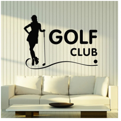 Spor Salonlarına Özel Golf Kulübü Duvar Yazısı Cam Vitrin Sticker Yapıştırma