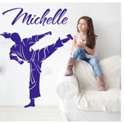 Spor Salonlarına Özel Karate Dövüş Sanatı Özel Ad Duvar Yazısı Cam Vitrin Sticker Yapıştırma
