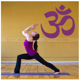 Spor Salonlarına Özel Yoga Logo  Duvar Yazısı Cam Vitrin Sticker Yapıştırma