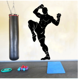Spor Salonlarına Özel Fighter Muay Thai  Duvar Yazısı Cam Vitrin Sticker Yapıştırma
