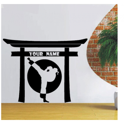 Spor Salonlarına Özel Kişisel Adı Taekwondo Duvar Yazısı Cam Vitrin Sticker Yapıştırma