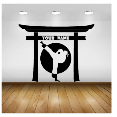 Spor Salonlarına Özel Kişisel Adı Taekwondo Duvar Yazısı Cam Vitrin Sticker Yapıştırma