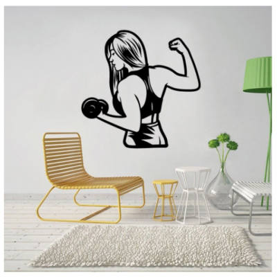 Spor Salonlarına Özel Kadın Antrenman Duvar Yazısı Cam Vitrin Sticker Yapıştırma