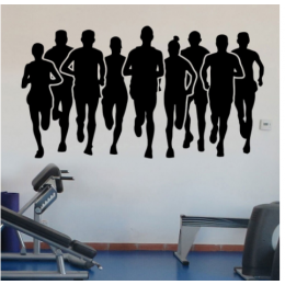 Spor Salonlarına Özel Maraton Koşucuları Duvar Yazısı Cam Vitrin Sticker Yapıştırma