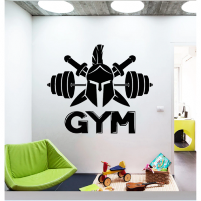 Spor Salonlarına Özel Savaşcı Kask Halter  Duvar Yazısı Cam Vitrin Sticker Yapıştırma