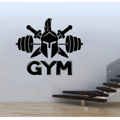 Spor Salonlarına Özel Savaşcı Kask Halter  Duvar Yazısı Cam Vitrin Sticker Yapıştırma