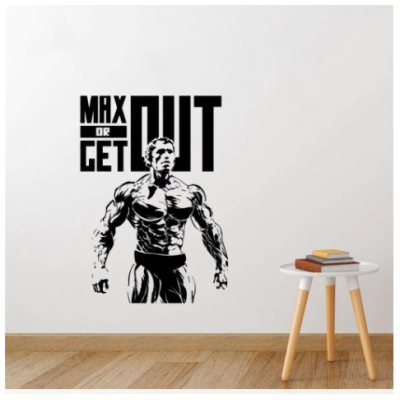 Spor Salonlarına Özel Arnold Schwarzenegger  Duvar Yazısı Cam Vitrin Sticker Yapıştırma