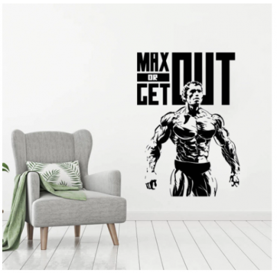 Spor Salonlarına Özel Arnold Schwarzenegger  Duvar Yazısı Cam Vitrin Sticker Yapıştırma