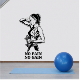 No Pain No Gain Yazısı Spor Salonu Duvar Stickerı