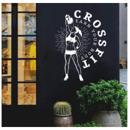 Spor Salonlarına Özel Crossfit Kadın  Duvar Yazısı Cam Vitrin Sticker Yapıştırma